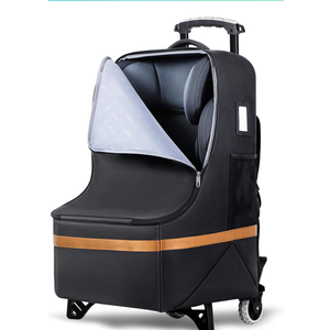Padded Car Seat Travel Bag for Airplane with Wheels, Heavy Duty Carseat Bags for Air Travel, Rolling Gate Check Backpack and Dolly Carrier, Storage for Baby Essentials, Black Padded Car Seat Travel Bag for Airplane with Wheels, Heavy Duty Carseat Bags for Air Travel, Rolling Gate Check Backpack and Dolly Carrier, Storage for Baby Essentials, Black