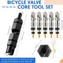 3 x Frienda Valve Core Remover Tool Kit Bicycle Valve Core Tightening Tool and 10 Pieces Cores Brass for Bike Bicycle Tire Application