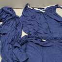 SWOMOG Womens Maternity Robe Set 3 Piece Nursing Pajamas for Breastfeeding 3 in 1 Labor Delivery Hospital Pregnancy Pjs Navy Blue, Size XL