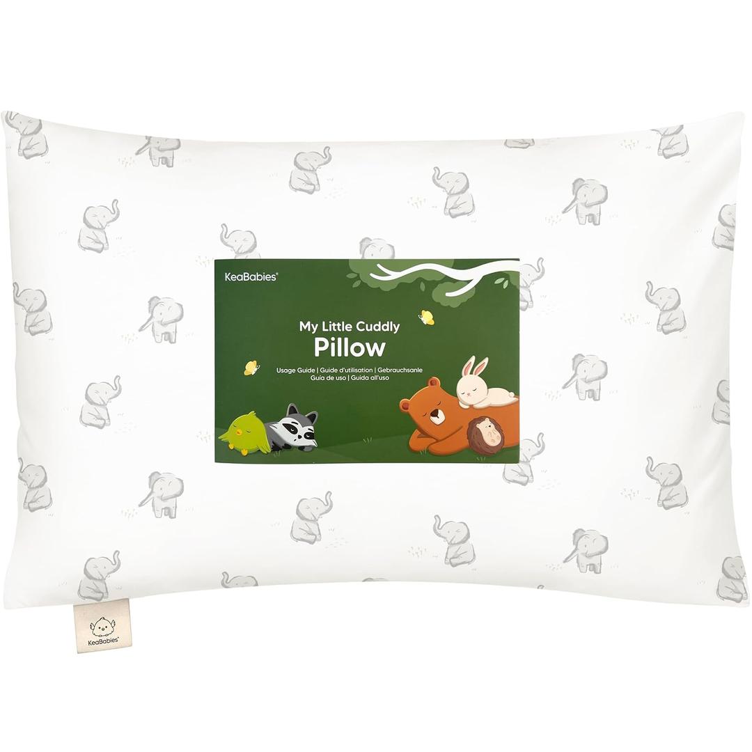 KeaBabies Toddler Pillow with Pillowcase - 13x18 My Little Cuddly Kids Travel Pillows for Sleeping, Nap, Viscose from Bamboo Nursery Pillowcase, Soft & Breathable, Toddler 2-5 Years Old (Elly)