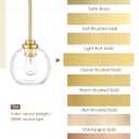 8-Inch Gold Kitchen Island Light,Clear Globe Glass,3-Light,BG-3S