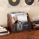 Vinyl Record Storage, Rustic Hollow-Design Wooden Record Holder, Holds Up to 70+ Records, Album Record Crate, Magazine Holder for Home Decor and Collection Display