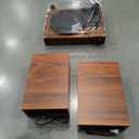 Vinyl Record Player with Speakers,Bluetooth Portable Turntable for Vinyl Records,Phonograph LP Player with 3 Speed USB RCA in Vintage Brown