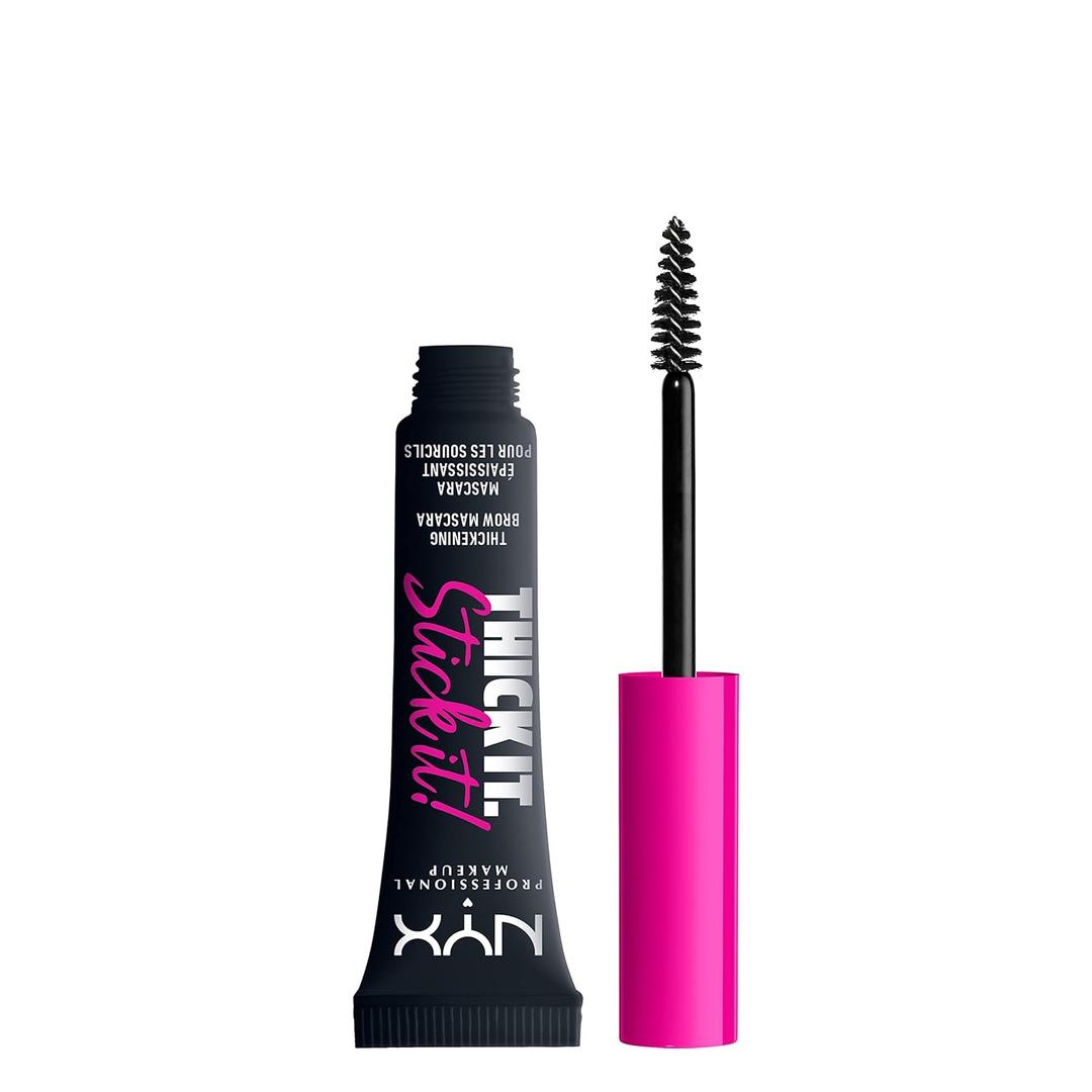 NYX PROFESSIONAL MAKEUP Thick It Stick It Thickening Brow Mascara, Eyebrow Gel - Black (0.23 Fl Oz (Pack of 1))