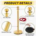 Velvet Poles and Rope,Rope Safety Barriers, Waterproof and Rustproof Set for Theaters, Hotels, Clubs, Museums, 8 Pieces
