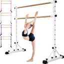 FC FUNCHEER Adjustable Ballet Barre,Portable Dance bar,Fitness Equipment for Dance & Balance Excercise,Super Sturdy for Balance Workout,Weight Limit 250 LBS (4FT, White wood)