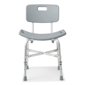 Medline Shower Chair Bath Bench with Back, Supports up to 550 lb, Safe and Comfortable Baths and Showers, Non-Slip Rubber Feet, Back for Extra Support