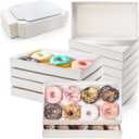 Tebery 50 Pack Cookies Boxes with Full Clear Window, 9.5 x 6 x 1.25 Inch Pastry Bakery Box, Macaron Treat Packaging Boxes for Wedding, Party, Take Out Container for Chocolate, Donuts, Muffin, Dessert