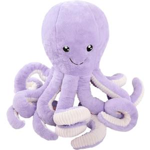 DENTRUN Octopus Stuffed Animals, Giant Octopus Plush Doll Play Toys for Kids Girls Boys Adults Birthday Xmas Halloween Present Stuffed Sea Animals Plushie, 7/16/24/32 Inches, 5 Colors (Purple)