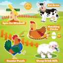 GOLIYEAN Busy Book for Toddlers 1-3, Montessori Toys for 1 Year Old Boy Girl Birthday Gifts, Busy Board Educational Toys for 1 Year Old Boys, Farm Animals Activity Books Airplane Car Travel Toy (Green)