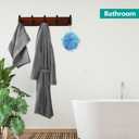 2PCS Coat Rack Wall Mount Coat Hooks Coat Hanger with 5 Hooks 2 Installation Over Door Hooks Wood Plank Hat Rack for Wall Hooks Hanging Coat Hat Jacketgt Mudroom Bathroom Entryway-Black