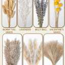 Boho Decor Bouquet - Pampas Grass,Eucalyptus,Lavender,Bunny Tail,Billy Balls 16~17inch Natural Dried Flowers for Home,Living Room,Wedding,Room,Wall Decor