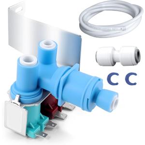 W10408179 W10179146 Refrigerator Water Inlet Valve Compatible with Whirl-pool Ken-more Refrigerator Replaces WPW10179146 2205762 2304757 2188708 IMV708 4389177 by TOMOON