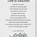 Inspirational Life Is Amazing and Then It's Awful Print Metal Tin Sign Wall Art Home Decor Painting Aluminum Sign Poster 8"x12"