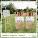 36 Pcs Wedding Stick Umbrellas Bulk, 41 Inch Large Canopy Umbrellas with Wooden Handle Windproof Rainproof for Outdoor Wedding Party Decor Bride Shower Photo Props