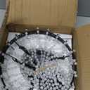 Hanging Solar Chandelier Outdoor, 30 Warm White Lights Acrylic Clear Beaded Chandelier with S Hooks Modern Lantern for Garden Yard Patio Gazebo Decorations, 28”H