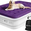 CHILLSUN Queen Air Mattress with Built in Pump, Inflatable Blow Up Mattress Luxury Double High Mattresses, 16 Inch Raised Double Airbed with Carry Bag for Camping, Guest & Home