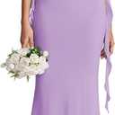 KUTUMAI Elegant Long Formal Wedding Guest Dresses for Women 2026 Ruffle Bodycon Cocktail Party Maxi Dress,Small