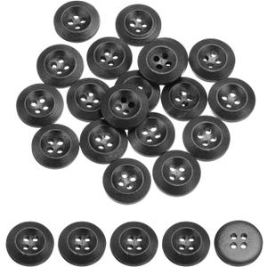 uxcell 80Pcs Wooden Buttons, 18mm(3/4") 4 Hole Round Wood Sewing Button Craft for Sewing DIY Craft Clothing, Black