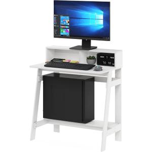 Furinno Simplistic A Frame Computer Desk, Regular, White (32" Wide A-Frame Design)
