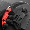 C1691N Fixed Blade Knife,D2 Steel Nylon Fiberglass Handle Outdoor Claw Knife for Survival, Hiking, Camping with Kydex Sheaths(Red)