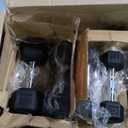 Fitvids Rubber Coated Hex Dumbbell Set Of 5Lb, 10LB, 15LB  Dumbells Hand Weight Set with Anti-Slip Grip for Home Gym