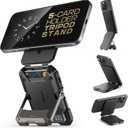 SUPCASE for MagSafe Wallet with Stand, Magnetic Wallet for Men, [Hold 5 Cards] [Adjustable Stand] [RFID Blocking] Phone Stand Credit Card Holder Tripod for iPhone 16/15/14/13/12 Series, Carbon