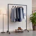 Industrial Pipe Clothing Rack 59in,Clothes Racks for Hanging Clothes,Heavy Duty Display Garment Rack