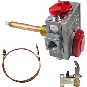 110-326 Gas Water Heater Valve,Natural Gas Water Heater Thermostat, Water Heater Replacement Parts Gas Control Valve with 3.8" Shank, 2.2" W.C,Copper Probe (Replacement Parts Kit)