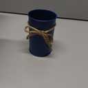 Rustic Vase for Table Centerpieces 4.33 Inch Small Petite Flower Vase with Twine Bow Vintage Farmhouse Decor for Wedding Reception Dining, Home Galvanized Metal Buckets(Dark Blue,12 Pcs)