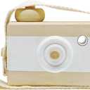 Baby Toy Wooden Mini Camera Toy, Baby Kids Cute Mini Sharpe Toy, Neck Hanging Photographed Props for Baby Toddlers Children Kids' Room Hanging Decor Gift (White)