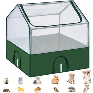 DINMO Small Animal Playpen, Guinea Pig Cages, Rabbit Playpen, puppy play pen for indoors, Pet Playpen with Waterproof Floor for Hamsters, Hedgehogs, bunny,kittens, Indoor Outdoor Portable Fence, Green