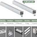 ZSHINE Curtain Single Tracks Ceiling or Wall Mounting Heavy-Duty Curtain Rails for Living Room Bedroom Room Divider (White, 6.6ft)