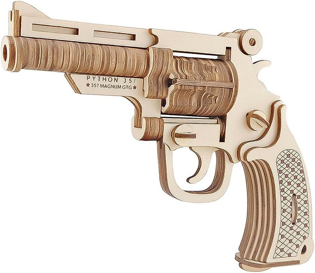3D Wooden Puzzle, DIY Revolver Gun Model Toys Jigsaw Brain Teaser Gift for Kids,Teens and Adults by GreenLF