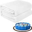 12FT Pool Liner Pad,Seamless Above Ground Pool Liner, Pre-Cut Heavy Duty Round Pool Liner Pad,Durable Geotextile Material,Puncture Protection,Extend Liner Life(White)