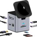 USB C Laptop Docking Station with MagSafe Charger Stand, 9 in 1 USB C Hub Multiport Adapter with 4K HDMI, 1Gbps Ethernet, 3 USB 3.0, SD/TF, Compatible with MacBook/Dell/HP/Lenovo/iPhone (Silver Gray)