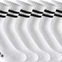 Quarter Crew Cotton Heel Tab Athletic Running Cushion 6 Pairs Socks, White, 9-12
