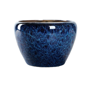 Ceramic Modern Succulent Planter Pot Flowerpot Colored Glaze Finish Flower Pot with Drainage Hole for Indoor Outdoor Use Blue