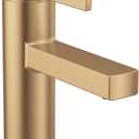 Moen Beric Bronzed Gold Modern One-Handle Single Hole Bathroom Faucet with Drain Assembly and Optional Deckplate for Your Bath Sink, 84774BZG