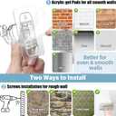 20 Pack No Drill Curtain Rod Brackets, Adhesive Rods Holder, No Drilling Curtains Hooks, Nail Free Stick on Curtain Hangers, Wall Damage-Free Clear Buckle for Bathroom, Living Room, Kitchen