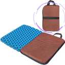 masteymoh Small Foldable Seat Cushion 1-Inch Thick, Portable Gel Seat Cushion for Pressure Relief, Light Portable seat Cushion for Travel seat Cushion, Foldable for Easier Storage (Coffee)