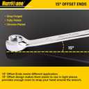 HURRICANE Flare Nut Wrench Set, SAE 6 piece Brake Line Wrench Set, Size from 1/4 to 1 inch, 15 degree Offset Double Open End with Organizer Pouch, Repair and Remove Nuts on Fuel Tube in Tight Spaces