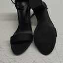 COASIS Women's Chunky Block Heels Open Toe Ankle Strap 3.5 Inch Heeled Sandals (6, Black Glitter)