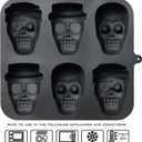 JETKONG Skull Cake Pan Silicone Skulls Cakelet Mold Skull Pirate Cake Tin Baking Pan (Black)