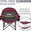 Oversized Camping Chair for Adults 2 Pack - Heavy Duty Outdoor Padded Chair | Comfy XL Large Lawn Camp Chair with Cup Holder Cooler Pockets for Sports Beach Fishing Portable Supports 500lbs,Red, Twin Pack