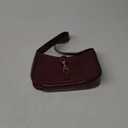 MakeMeChic Women's Leather Top Handle Shoulder Bag Zipper Underarm Handbag Clutch, Burgundy