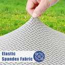 Moosfor Rectangle Fitted Table Cloth, Waterproof Spandex Elastic Tablecloths, Fits for 8 Foot Folding Tables, Stretch Washable Table Cover for Picnic, Camping, Outdoor (Woven, 30"x96")