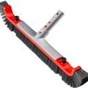 Sepetrel 22 Wide Pool Brush Head for Cleaning Walls,Heavy Duty Inground/Above Ground Aluminum Swimming Pool Scrub Brushes with Curved Ends & Premium Strong Bristle,Red
