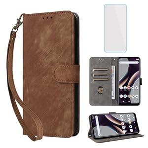 IUQXU for Samsung Galaxy S21 FE 5G Wallet Phone Case with Screen Protector [RFID Blocking] Leather Flip Card Holder Women Men Cell Phone Case for Samsung S 21 FE S21FE Galaxy S21 EF S21EF 5G Brown