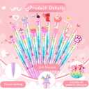 Tinlade 14 Pieces Valentine's Day Pen Cartoon Gel Ink Cute Rainbow Glitter Crystal Pen Funny Pens for Office Valentine's Day Work Supplies Party Favors (Heart Style)